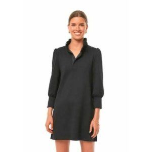 Pomander Place Tuckernuck Black Charlotte Polo Shirt Dress Ruffle Collar Size XS